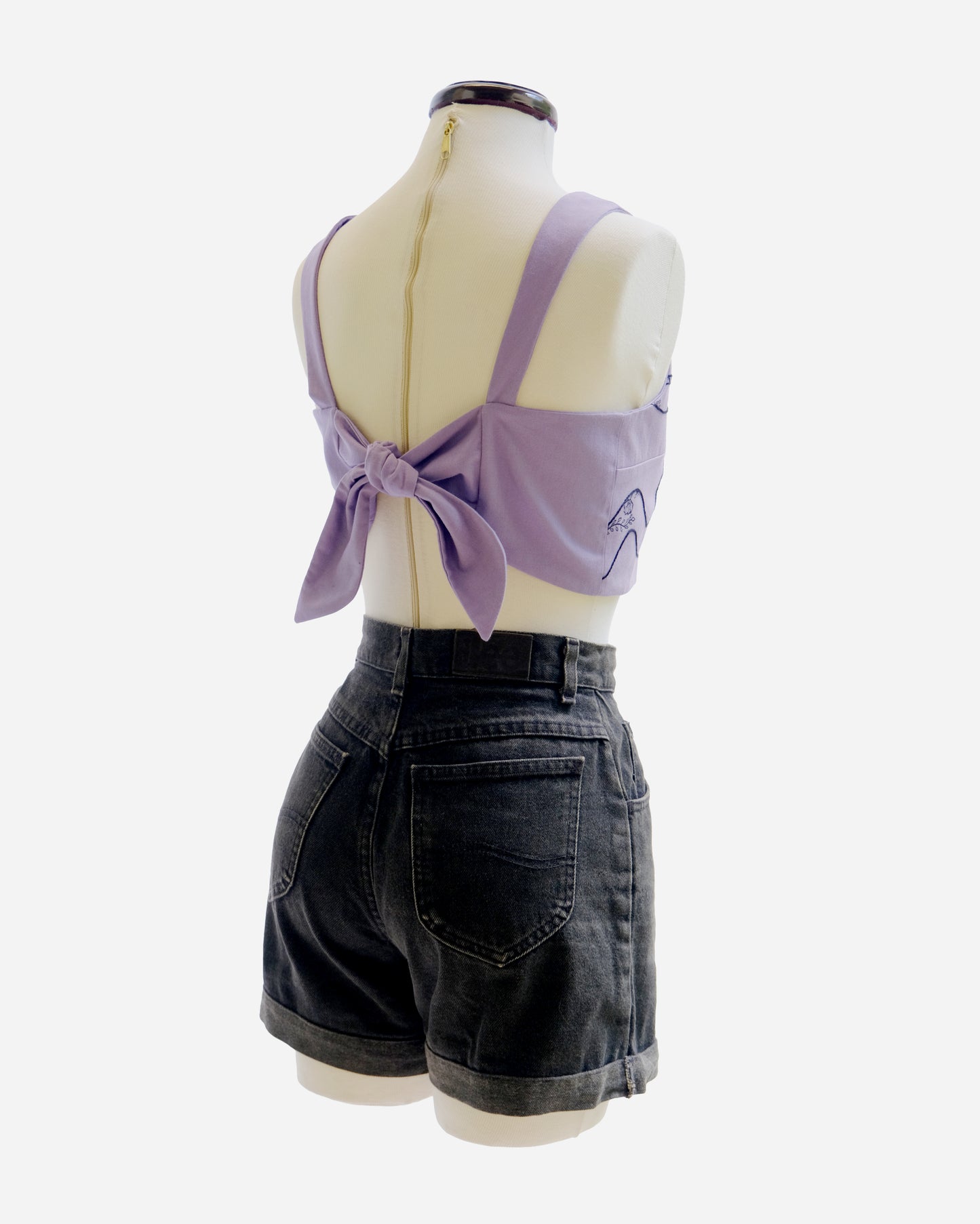 Daisy Top - Handmade snake embroided top