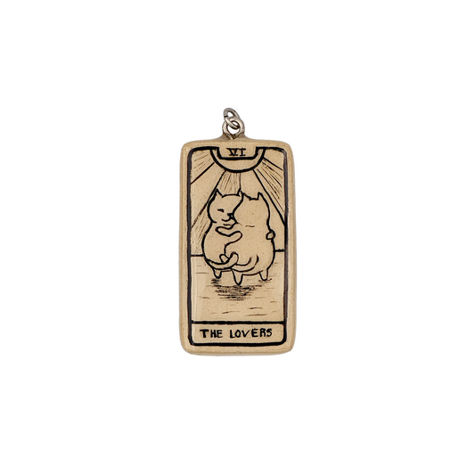 Air-dry clay Tarot charm: The Lovers