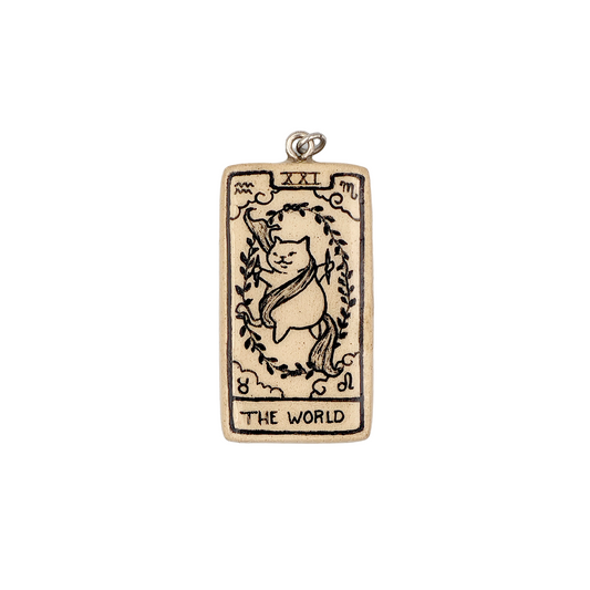 Air-dry clay Tarot charm: The World